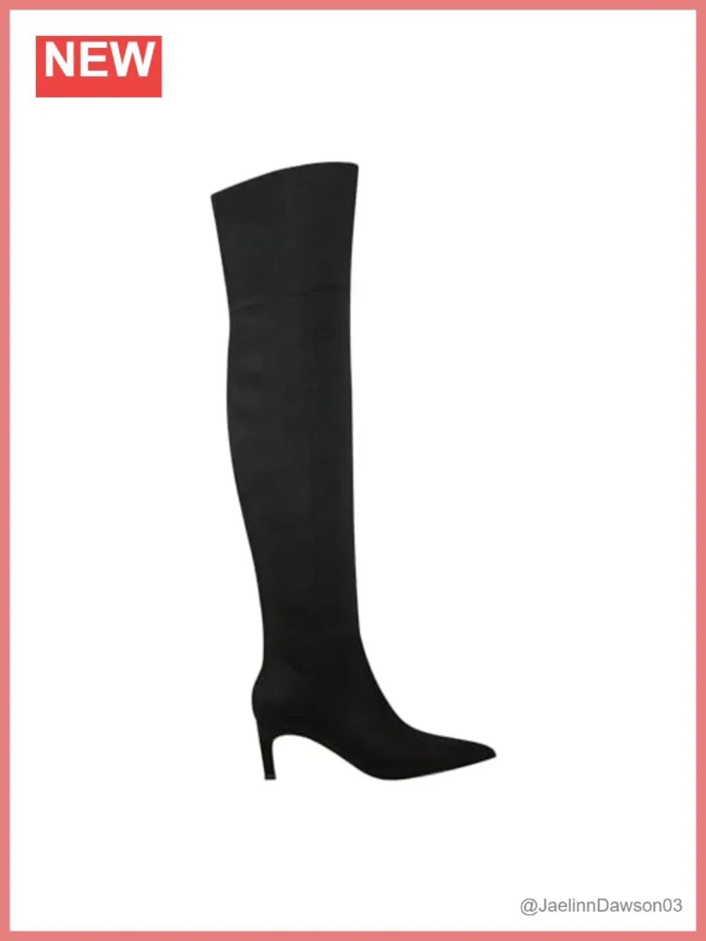 Faux Suede Over the Knee Boots Pointed Toe Kitten Heel